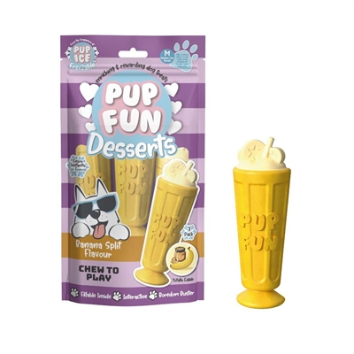 Pup Fun Desserts Sjove Hundeis Banana Split 3stk Medium